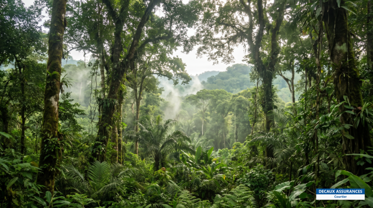 Forêt tropicale de Guinée forestière près de N'Zérékoré — massif verdoyant du sud-est guinéen