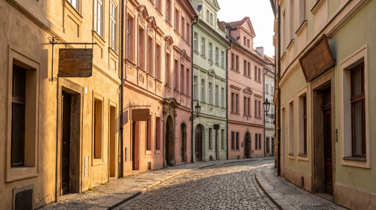 Rue animée du centre de Prague, République tchèque — vie quotidienne des Français expatriés