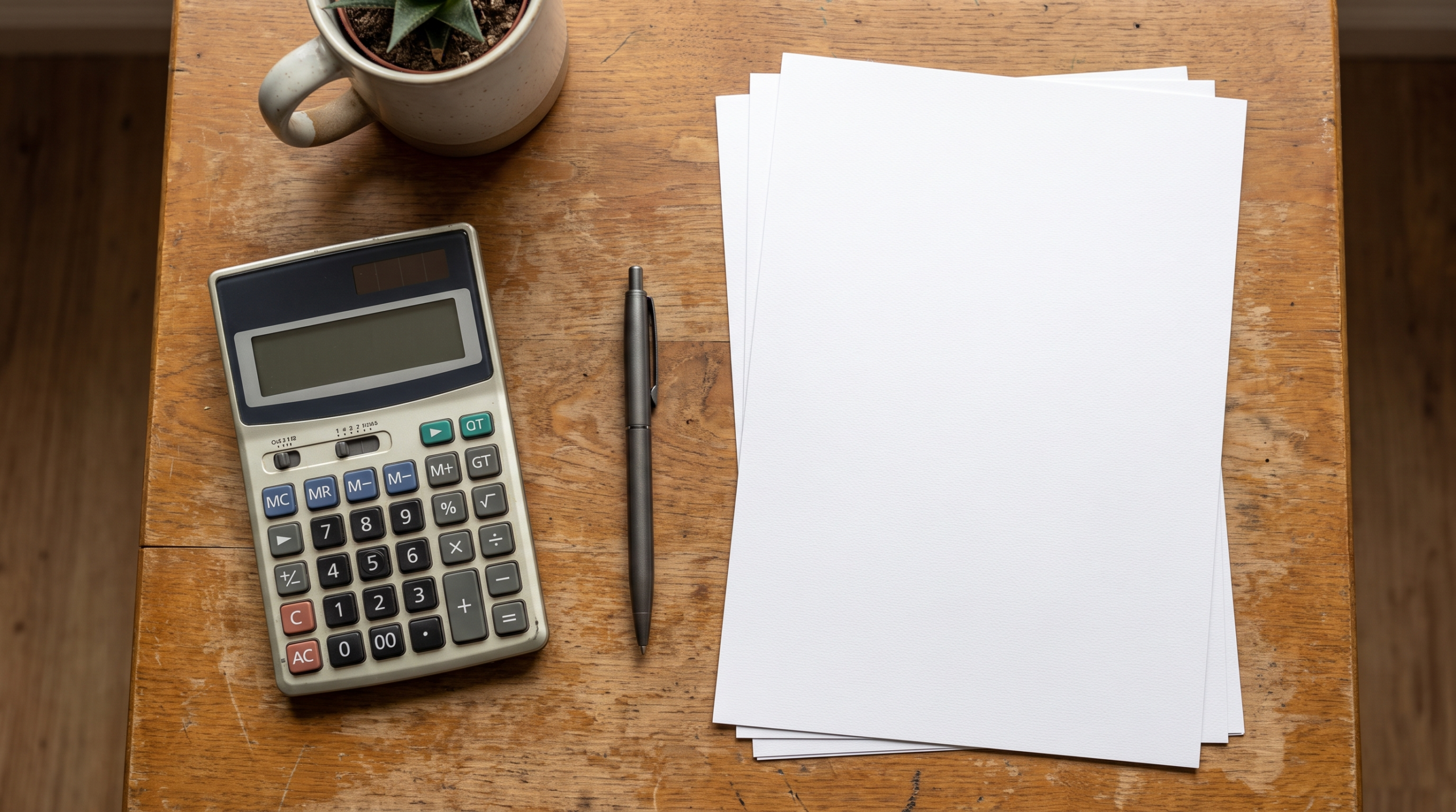 Bureau avec calculatrice et documents fiscaux — fiscalité des expatriés français en République tchèque