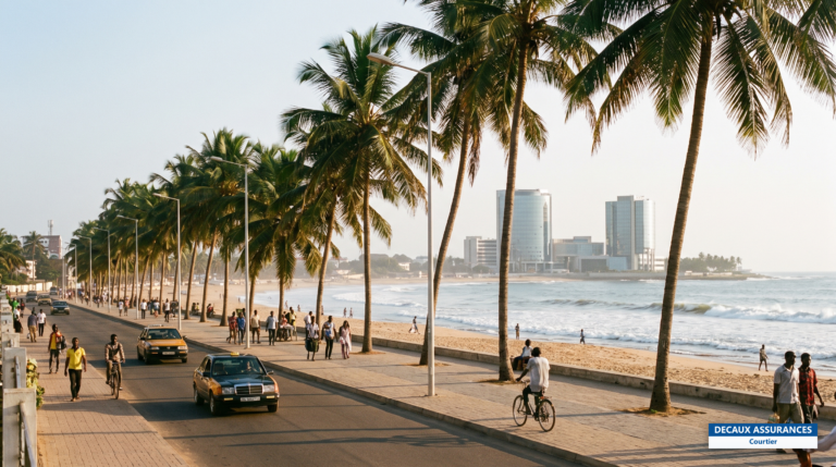 Front de mer et boulevard du littoral à Lomé, Togo — capitale et place bancaire régionale