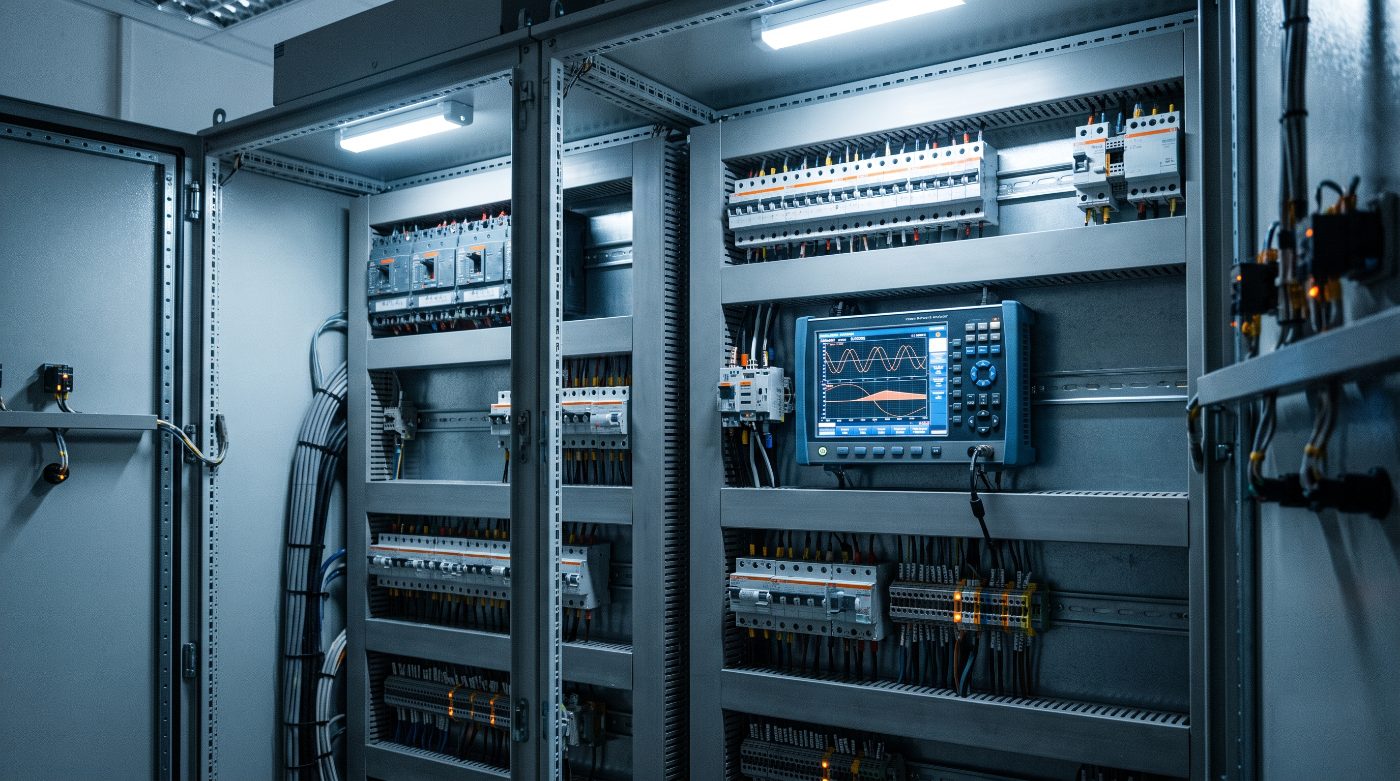 Armoire électrique et analyseur de réseau électrique
