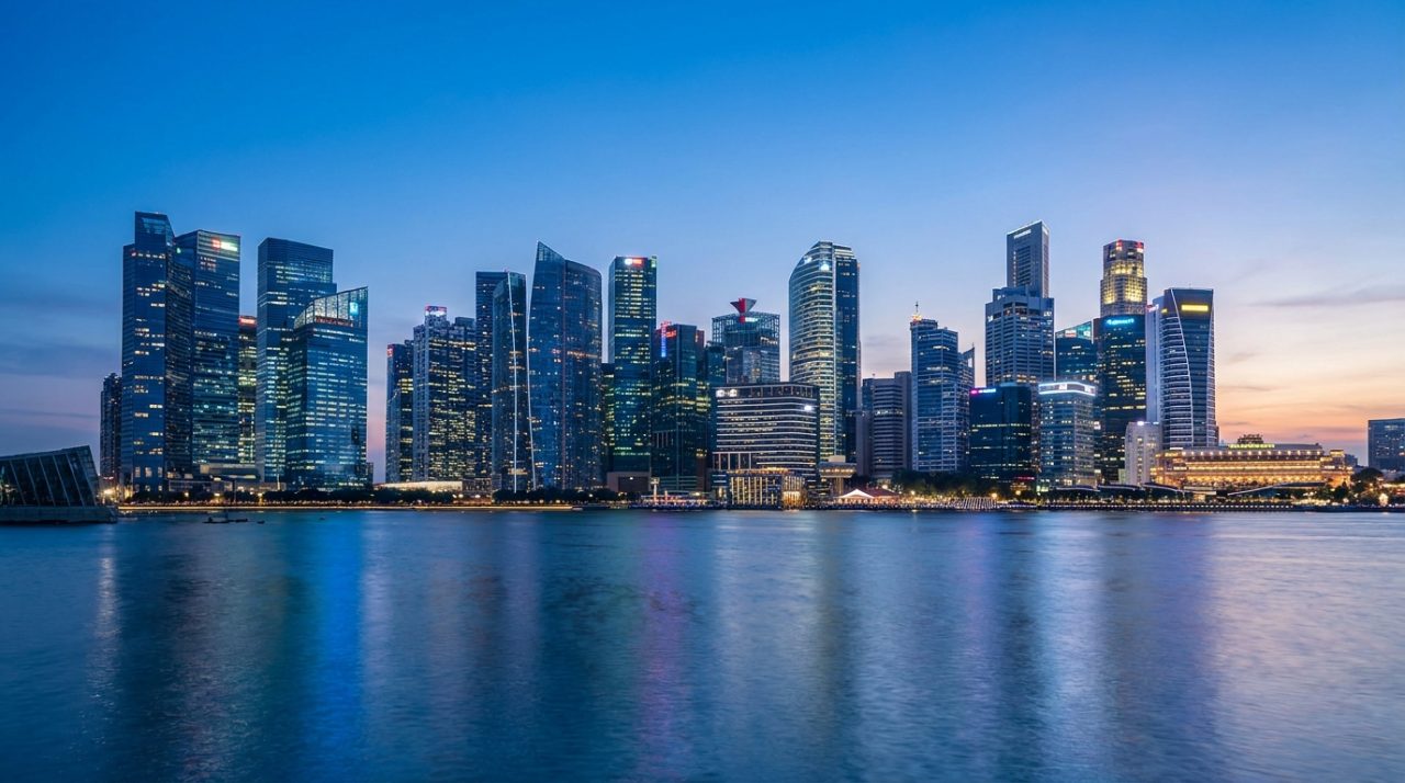 Baie et gratte-ciels d'une ville asiatique, expatriés en Asie et Océanie
