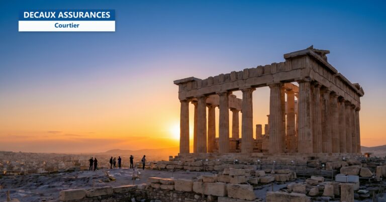 Le Parthénon sur l’Acropole d’Athènes au coucher du soleil — guide Decaux Assurances de l’expatriation en Grèce
