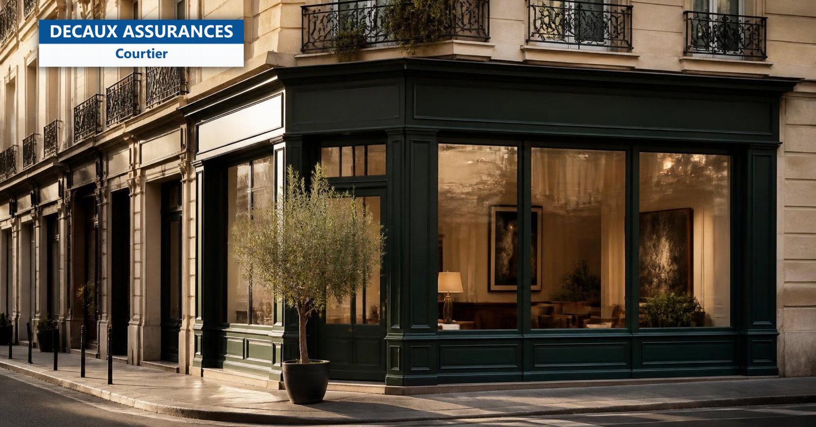 Façade élégante d'une agence immobilière parisienne sans enseigne au rez-de-chaussée d'un immeuble haussmannien, sans personne - garantie financière agent immobilier, CIF et courtier - Decaux Assurances courtier ORIAS Neuilly-sur-Seine