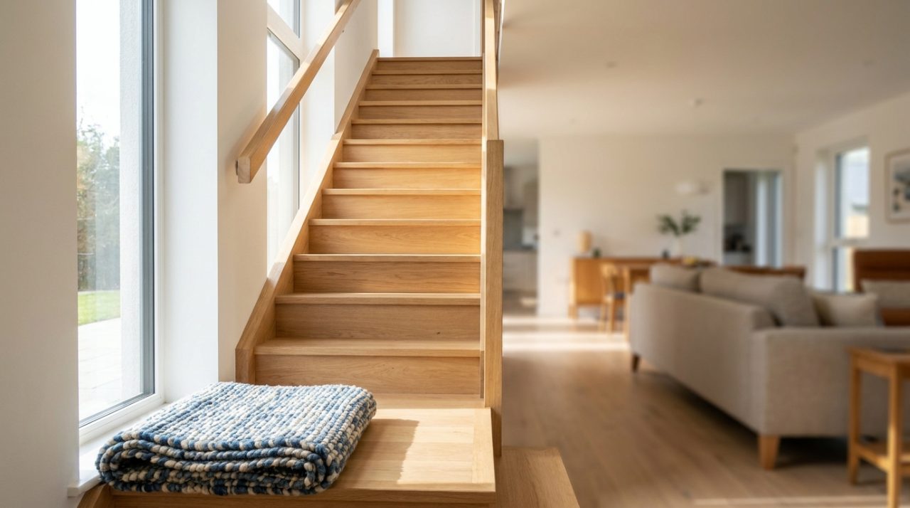 Escalier dans une maison lumineuse