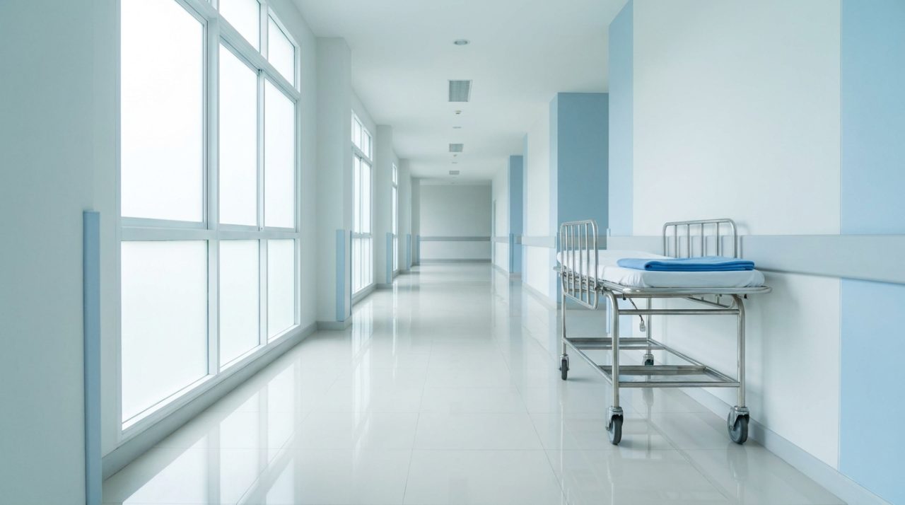 Couloir d’hôpital lumineux