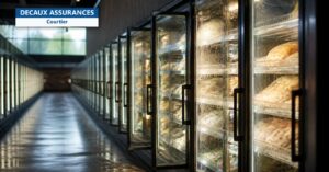 Rayon surgelés d'un supermarché vide - cyberattaque - Decaux Assurances