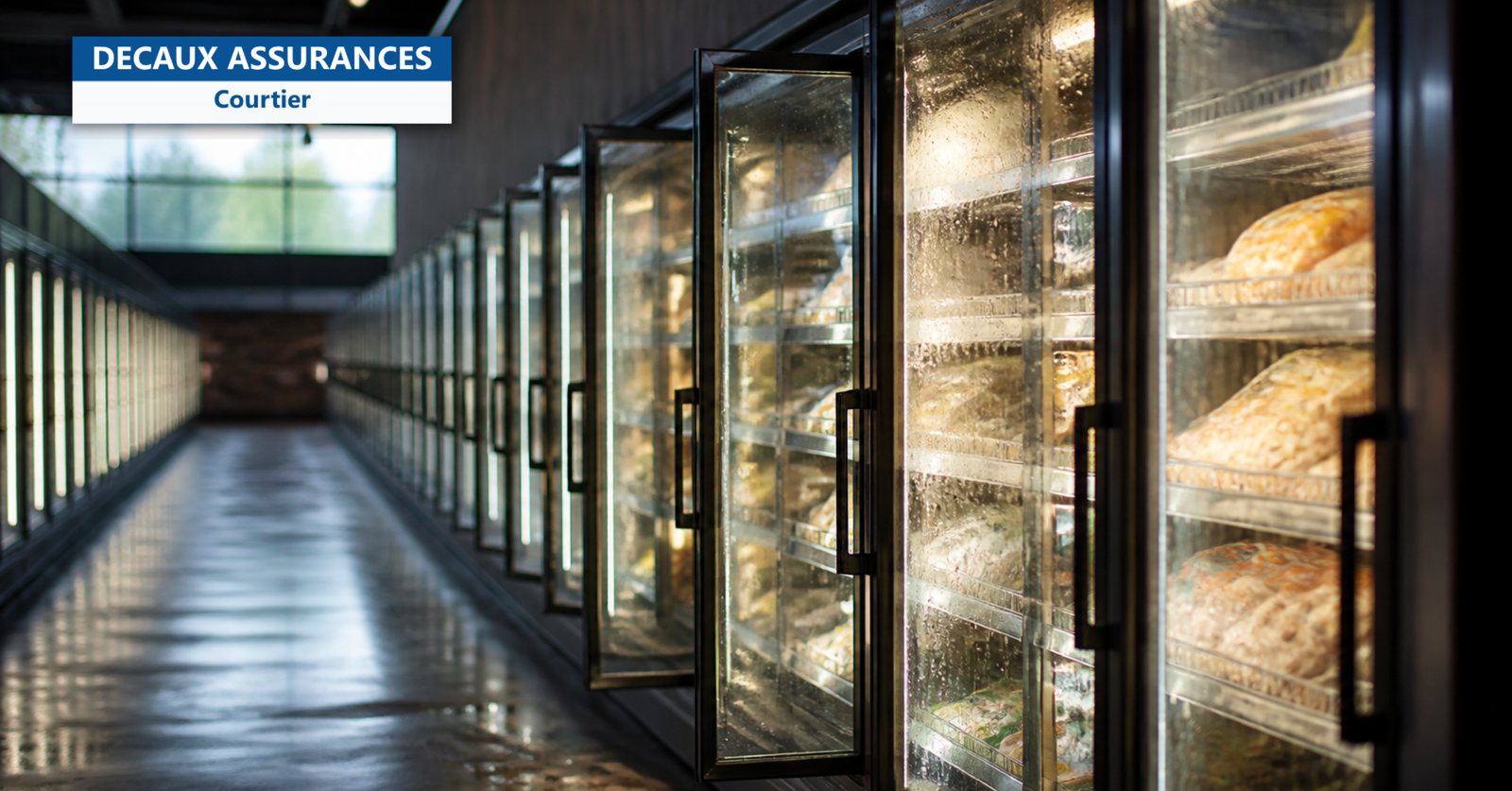 Rayon surgelés d'un supermarché vide - cyberattaque - Decaux Assurances