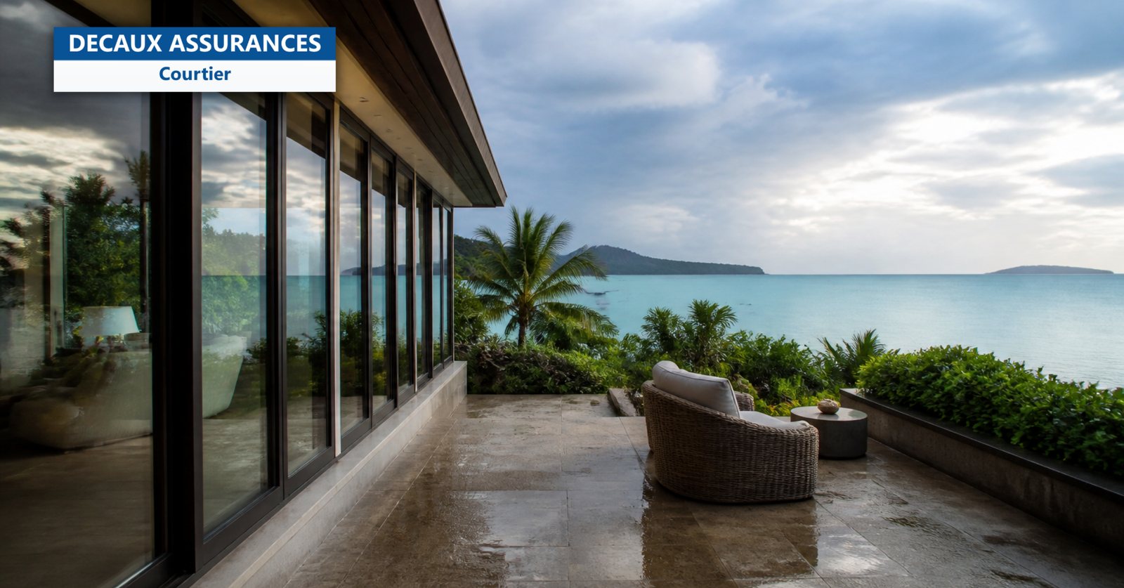 Terrasse de villa face au lagon à l'île Maurice - Decaux Assurances