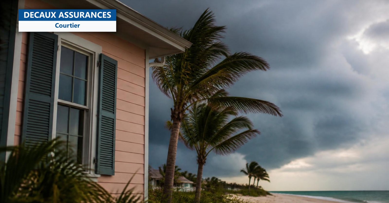 Ciel d'orage et palmiers sur la côte du golfe de Floride - ouragan et expatriés aux États-Unis - Decaux Assurances